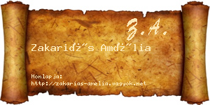 Zakariás Amélia névjegykártya